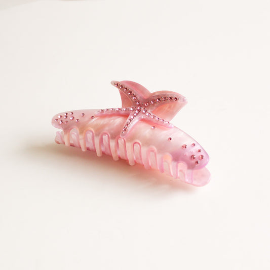 Starfish Claw Hair Clip | Pink Marble