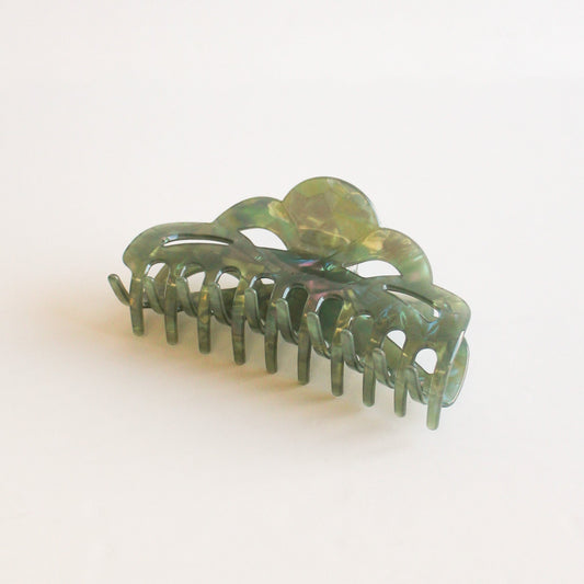 Large Cloud Cutout Claw Hair Clip | Iridescent Green
