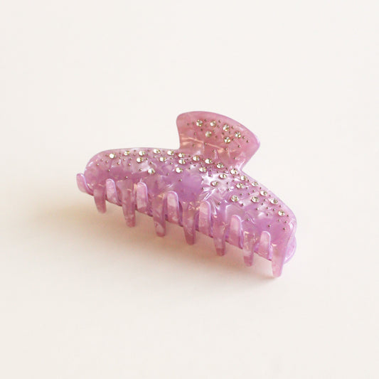 Iridescent Rhinestone Claw Hair Clip | Iridescent Pink