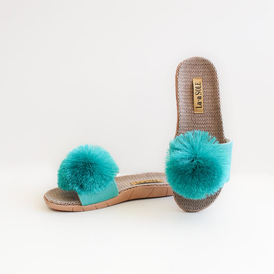 Pom Pom Slides | Aquamarine