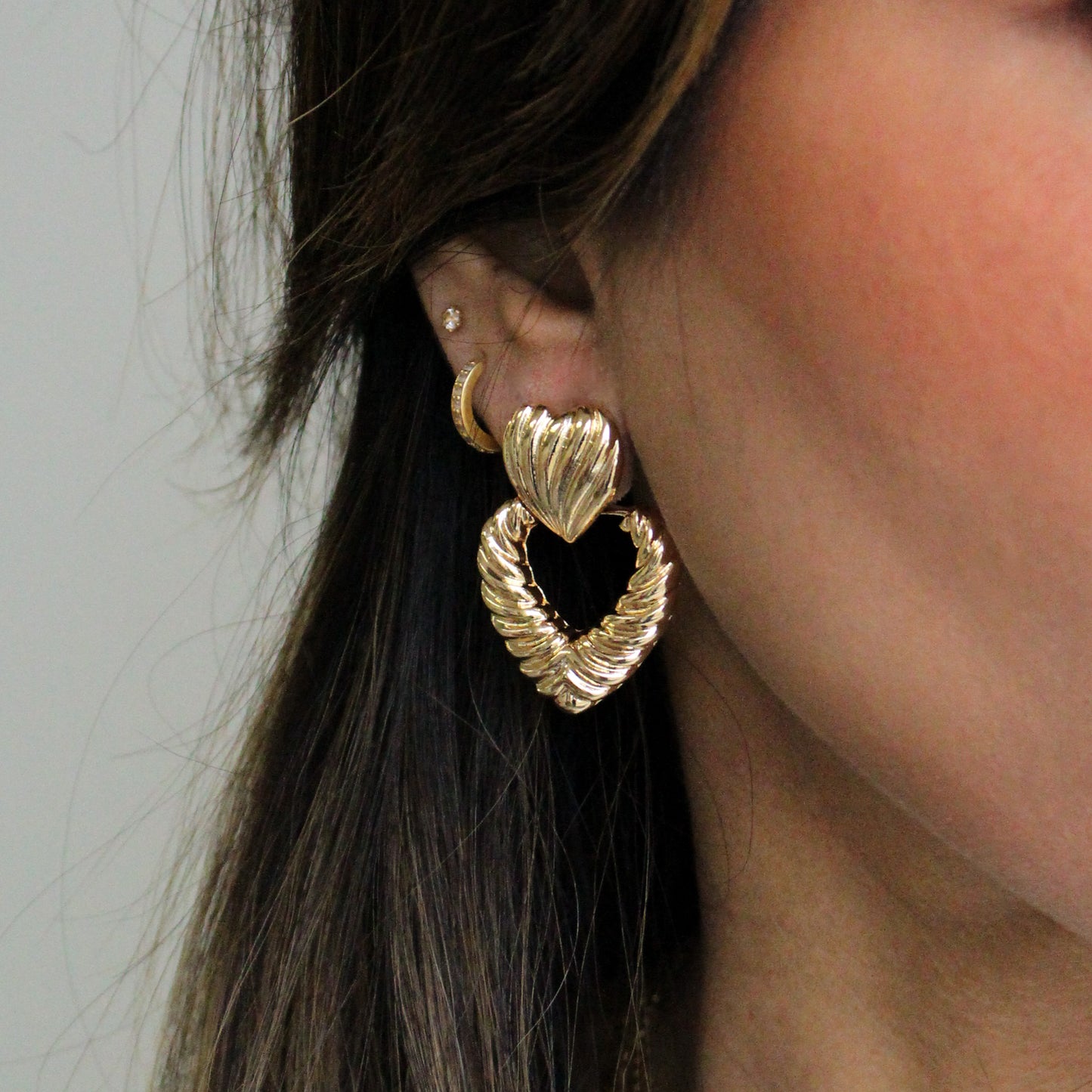 Vintage-Inspired Twisted Heart | Gold Drop Earrings