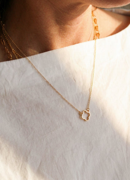 Minimalist Gold Clover Necklace | Lightweight Layering Jewelry