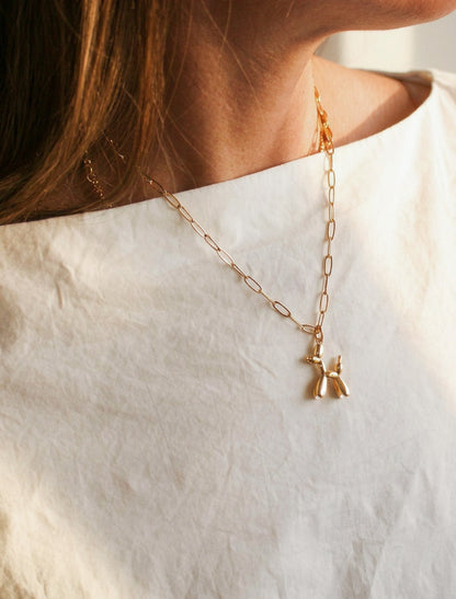 Gold Chain Necklace | Balloon Dog Charm