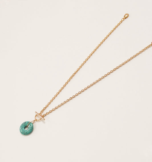 Gold & Turquoise Toggle Necklace
