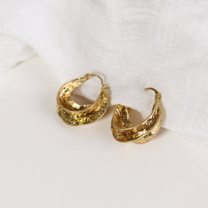 Hoop Earrings | Antiqued Gold