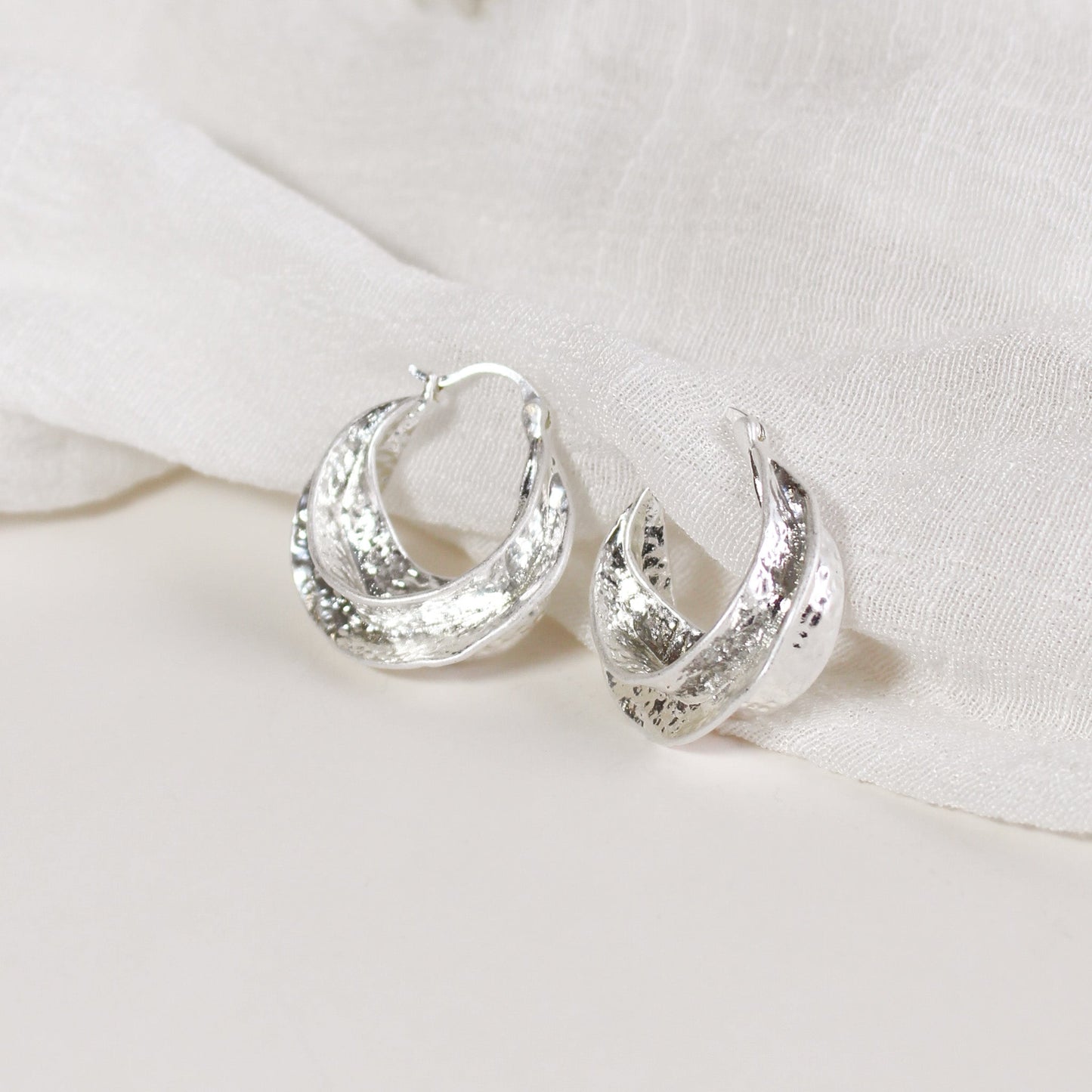 Hoop Earrings | Antiqued Silver