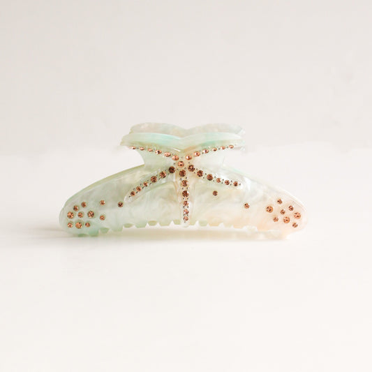 Starfish Claw Hair Clip | White Marble