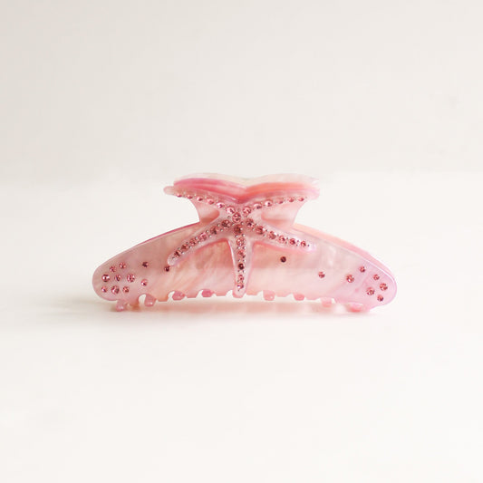 Starfish Claw Hair Clip | Pink Marble