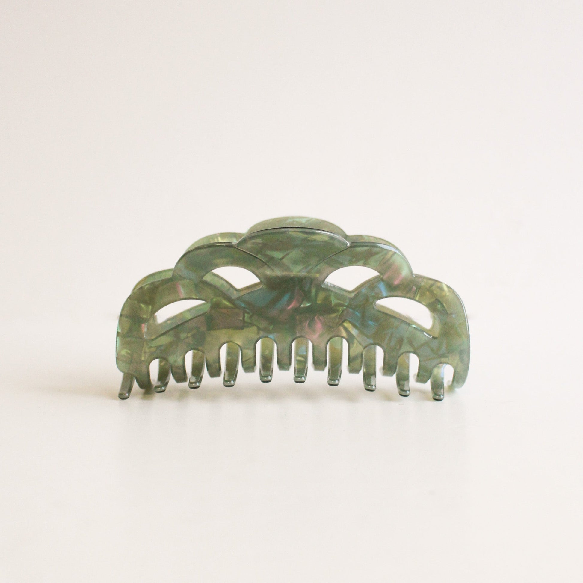 Large Cloud Cutout Claw Hair Clip in Iridescent Green for Women’s Hair