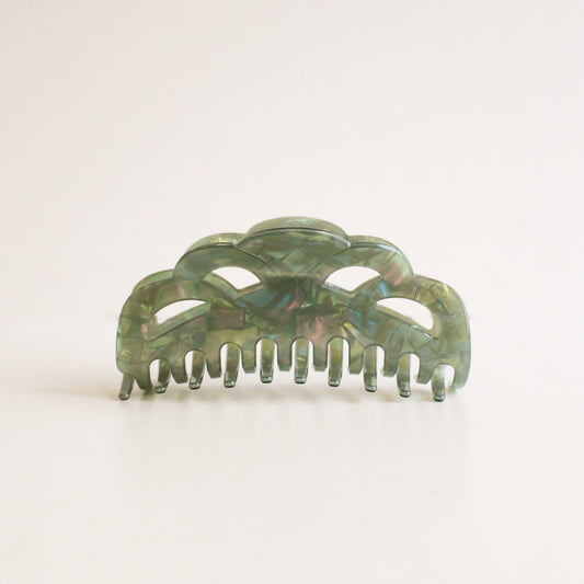 Large Cloud Cutout Claw Hair Clip in Iridescent Green for Women’s Hair