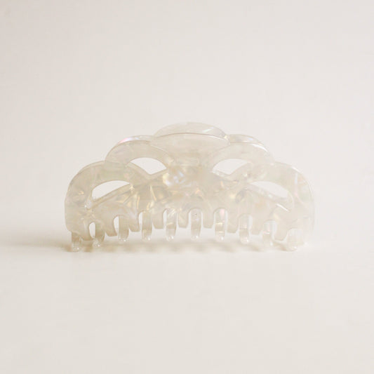 Large Cloud Cutout Claw Hair Clip | Iridescent White