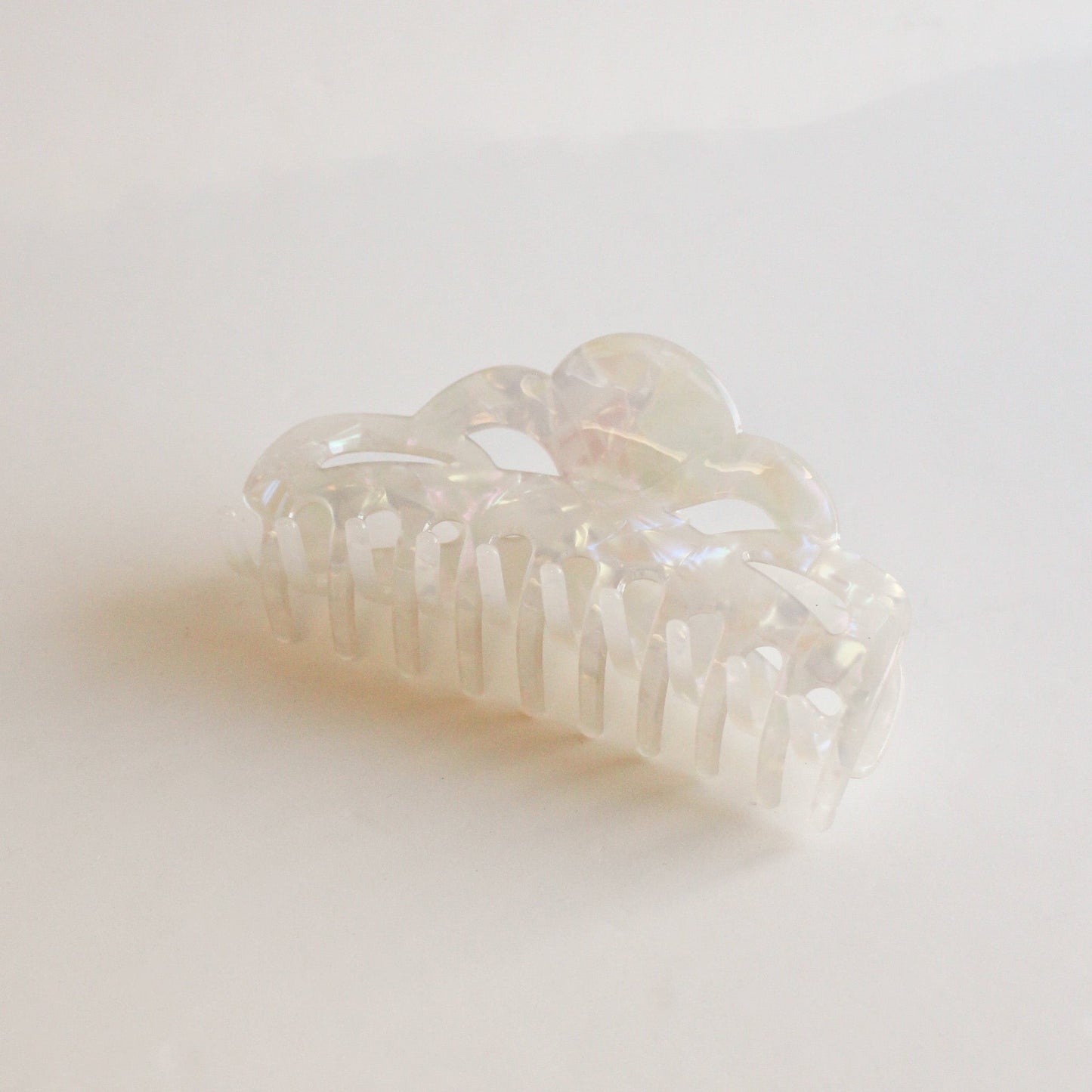 Large Cloud Cutout Claw Hair Clip | Iridescent White