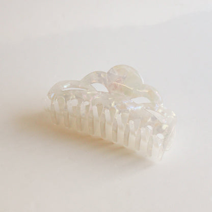 Large Cloud Cutout Claw Hair Clip | Iridescent White