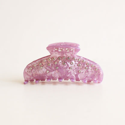 Iridescent Rhinestone Claw Hair Clip | Iridescent Pink