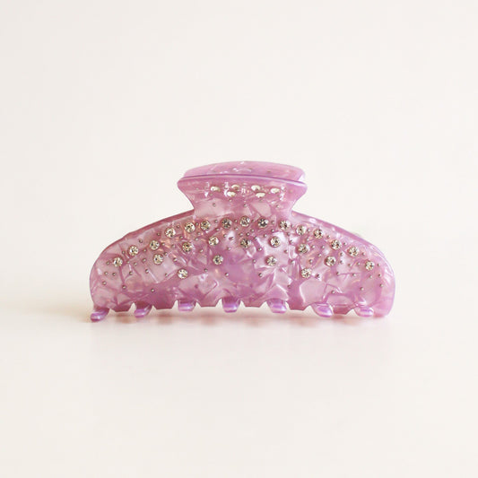 Iridescent Rhinestone Claw Hair Clip | Iridescent Pink