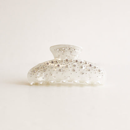 Iridescent Rhinestone Claw Hair Clip | Iridescent White