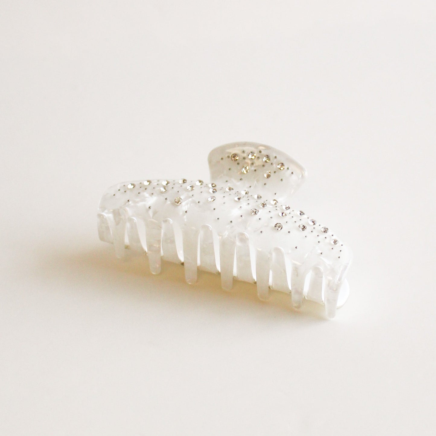 Iridescent Rhinestone Claw Hair Clip | Iridescent White