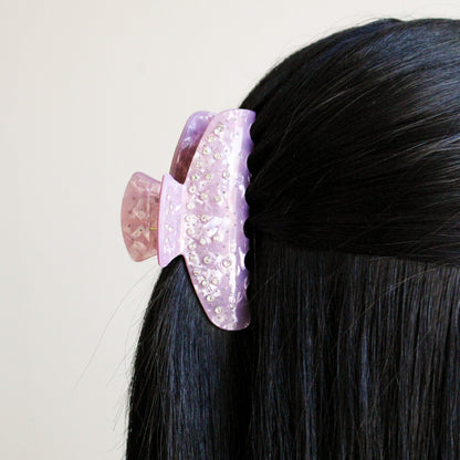Iridescent Rhinestone Claw Hair Clip | Iridescent Pink