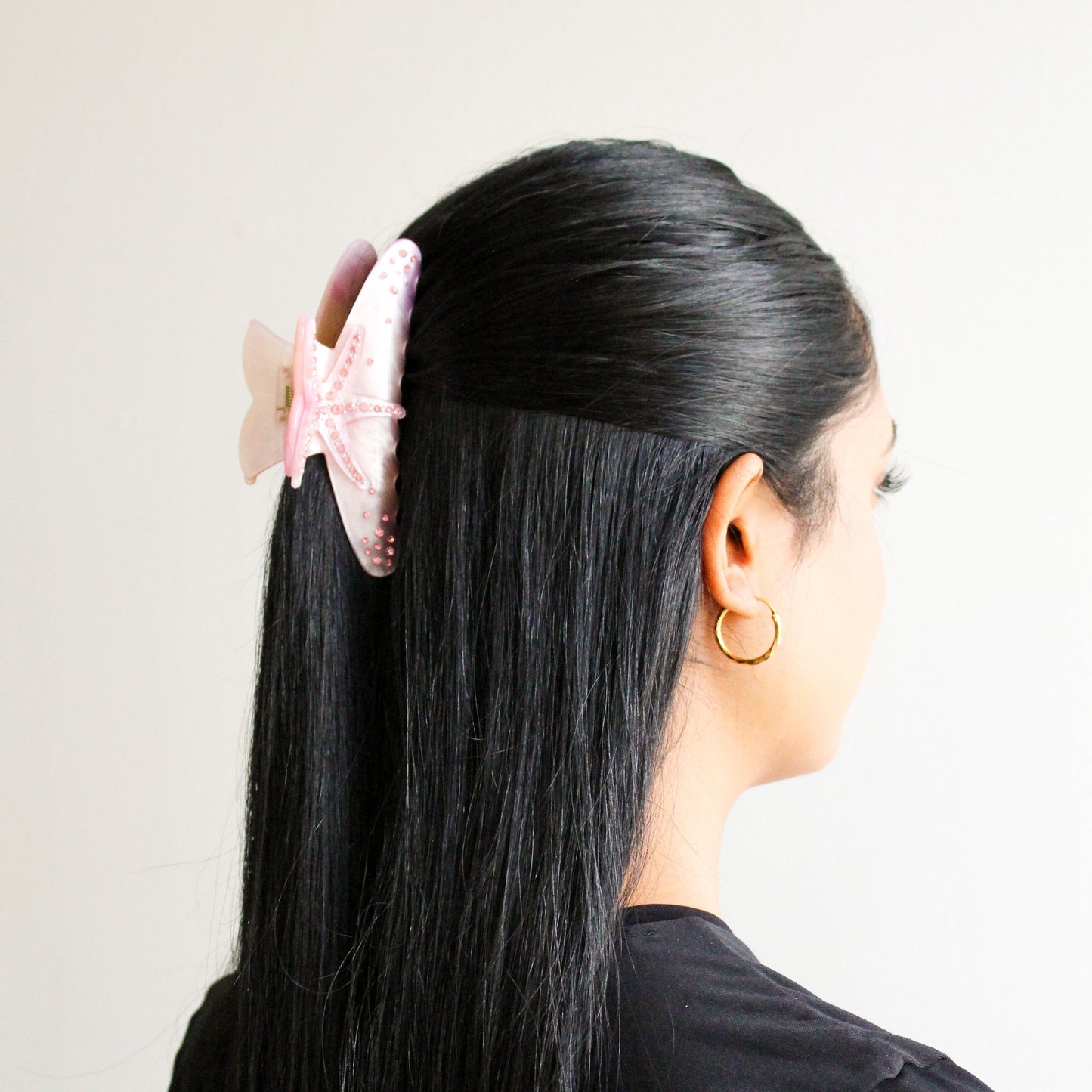 Starfish Claw Hair Clip | Pink Marble