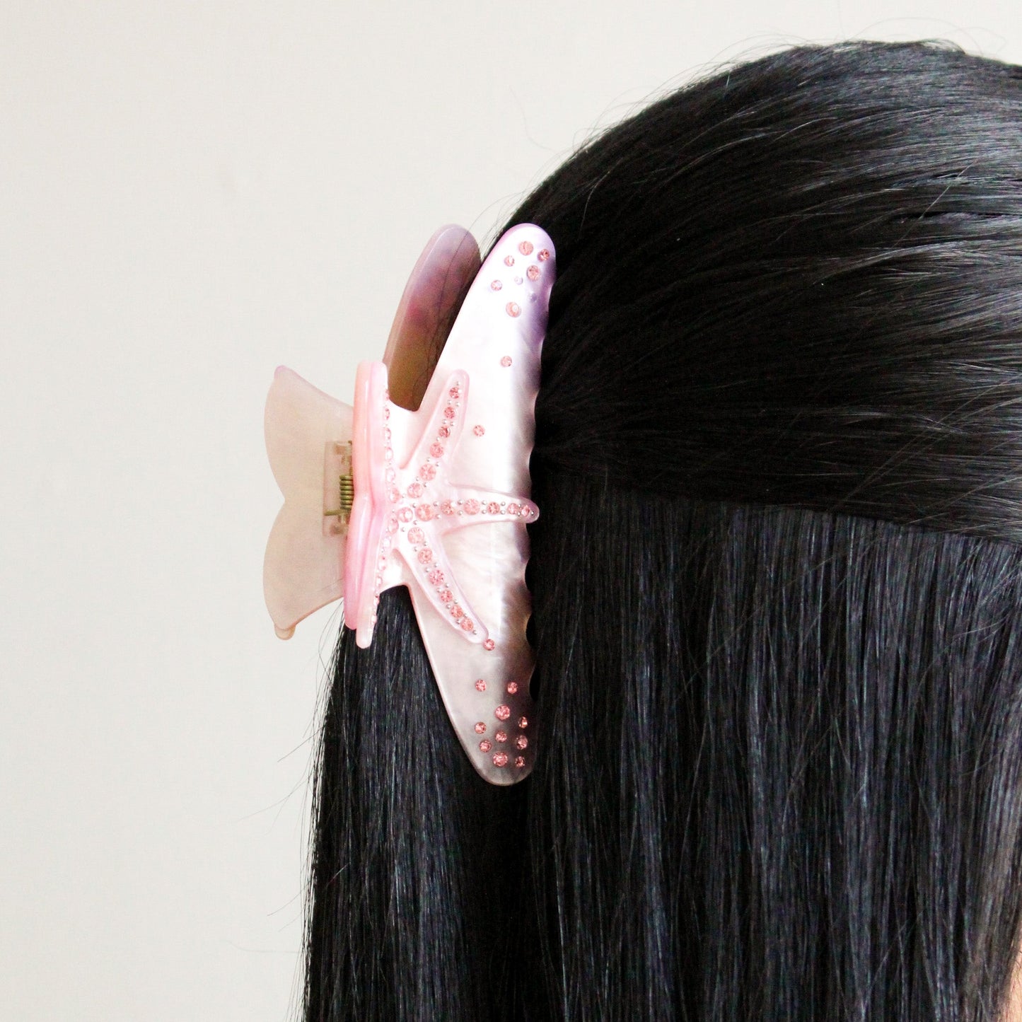 Starfish Claw Hair Clip | Pink Marble