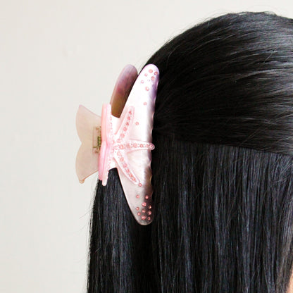 Starfish Claw Hair Clip | Pink Marble
