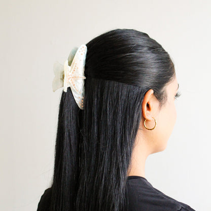 Starfish Claw Hair Clip | White Marble