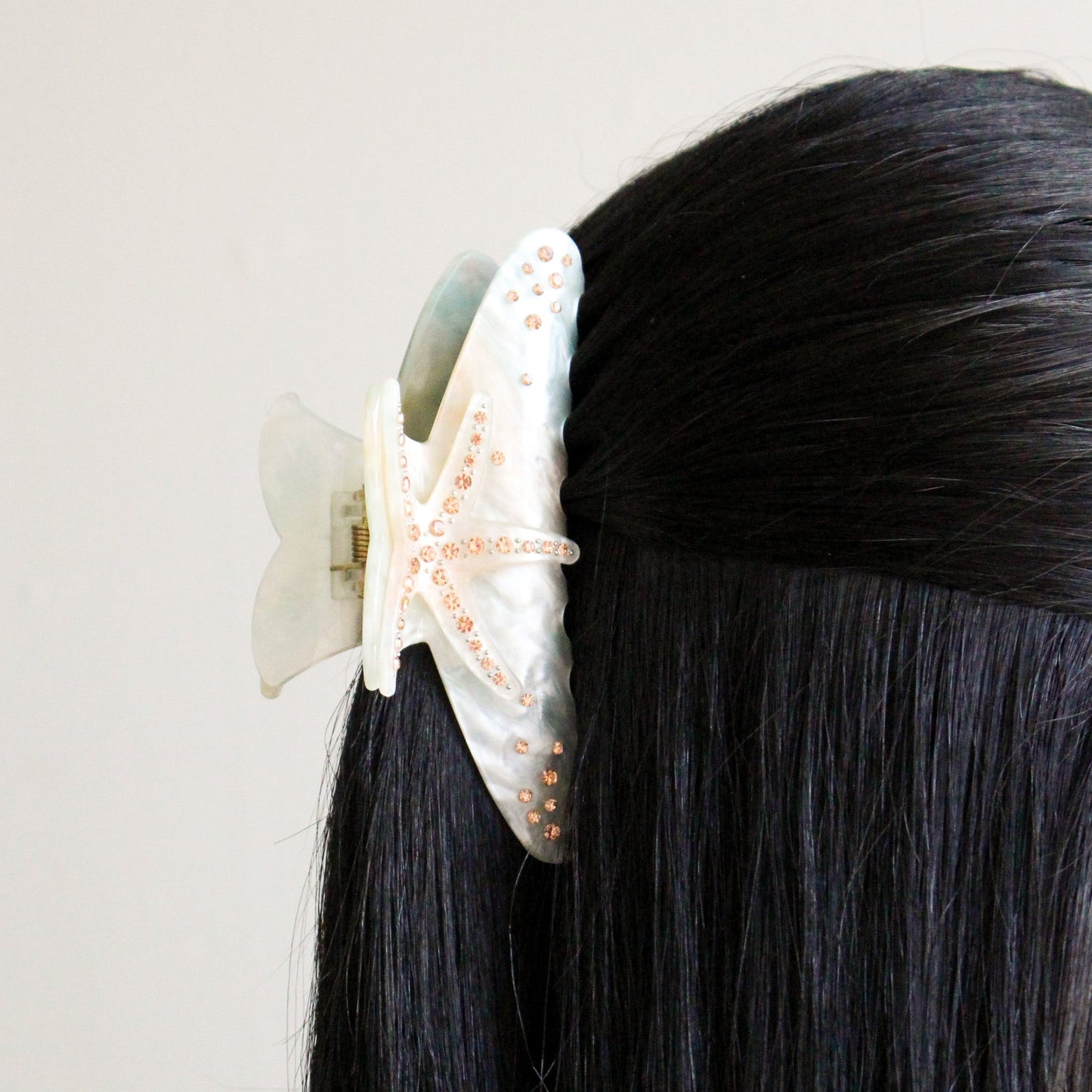 Starfish Claw Hair Clip | White Marble