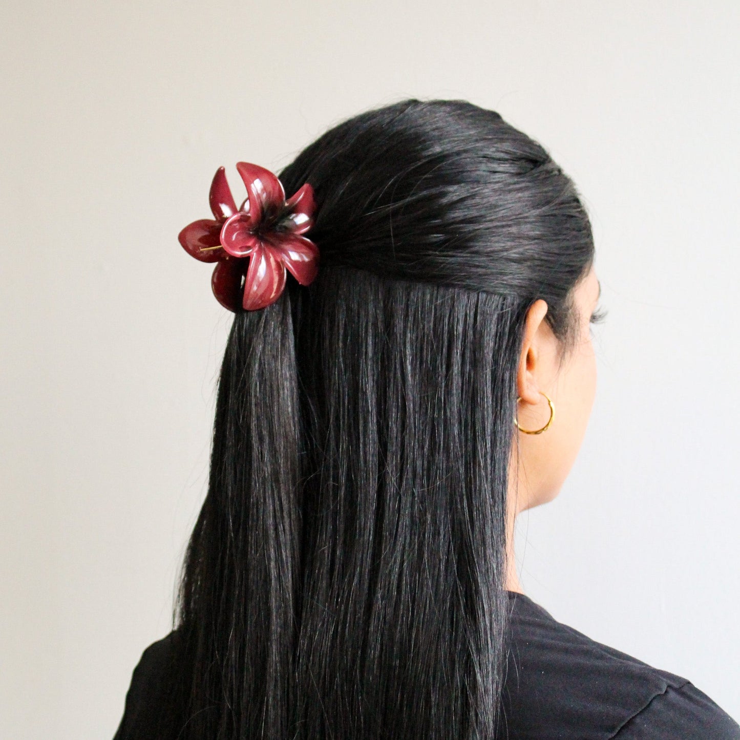 Floral Hair Clip | Burgundy