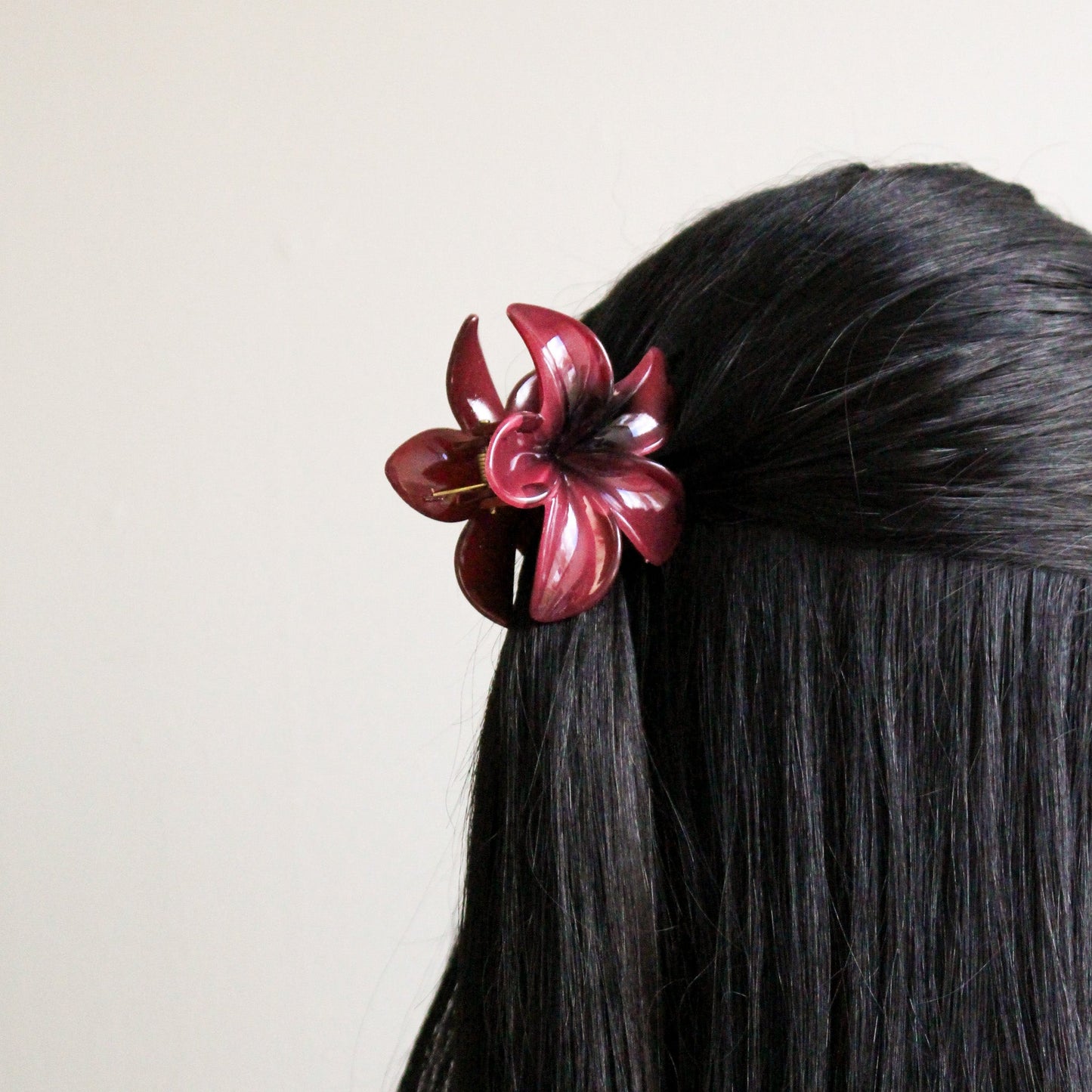 Floral Hair Clip | Burgundy
