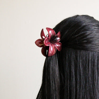 Floral Hair Clip | Burgundy