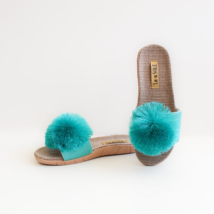 Pom Pom Slides | Aquamarine