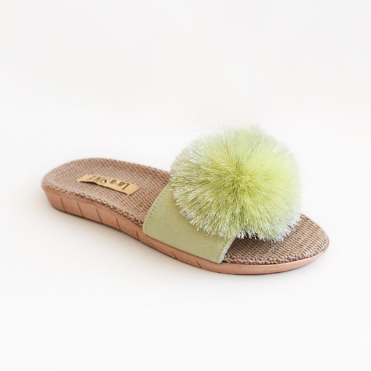 Pom Pom Slides | Matcha Shimmer