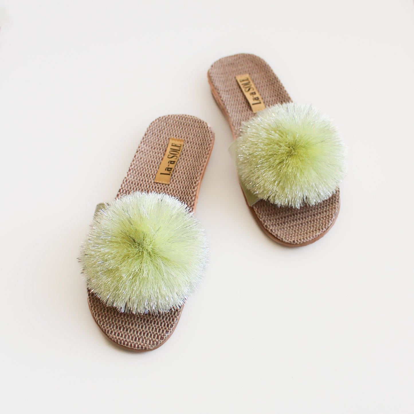 Pom Pom Slides | Matcha Shimmer