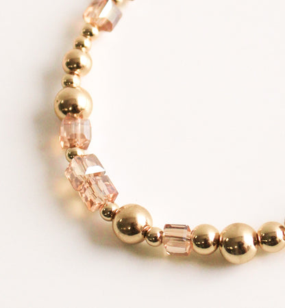 Elegant Mixed Stone Beaded Short Necklace | Square & Round Beads