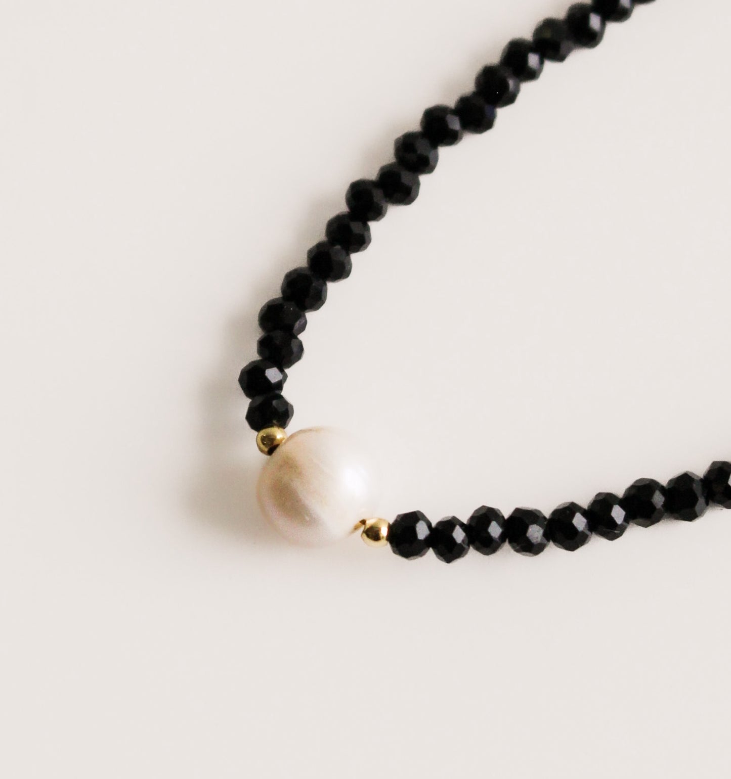 Freshwater Pearl Black Beaded | Short Necklace