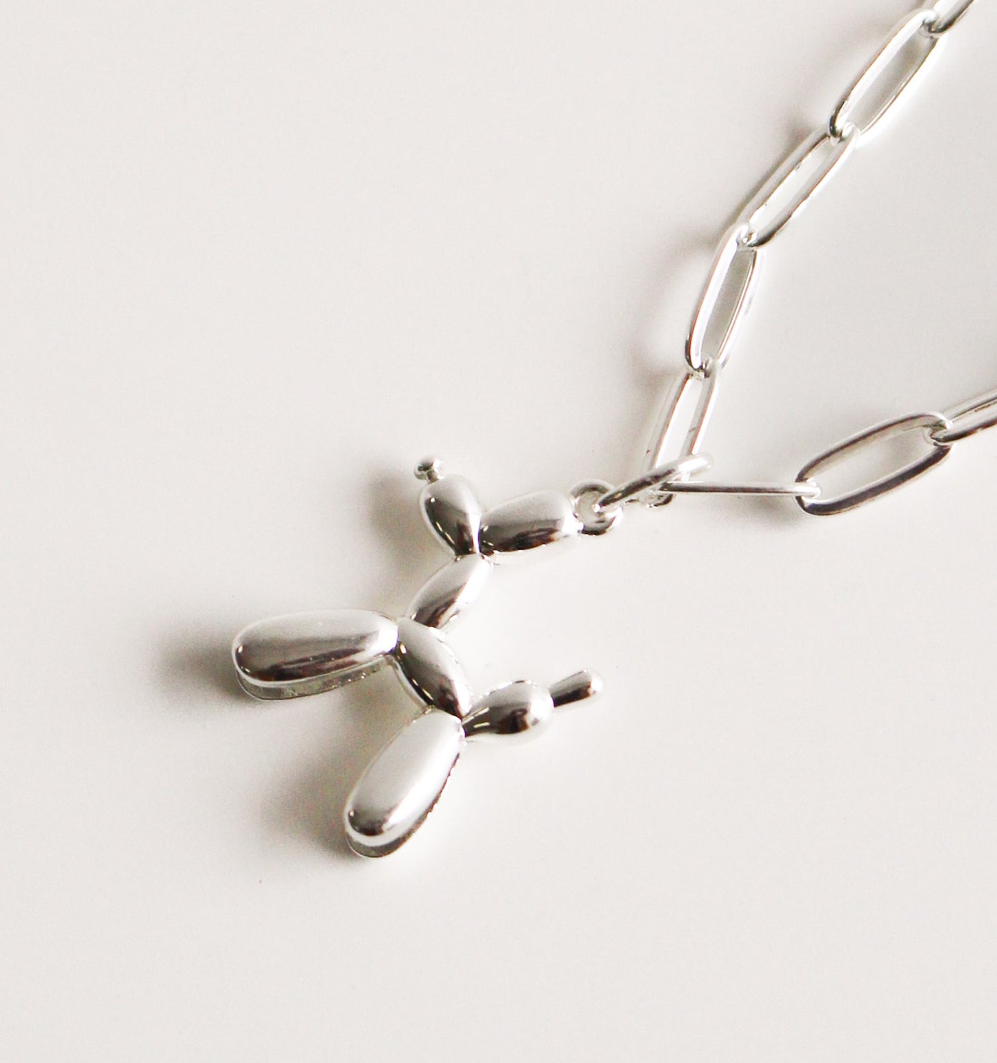 Silver Chain Necklace | Balloon Dog Charm