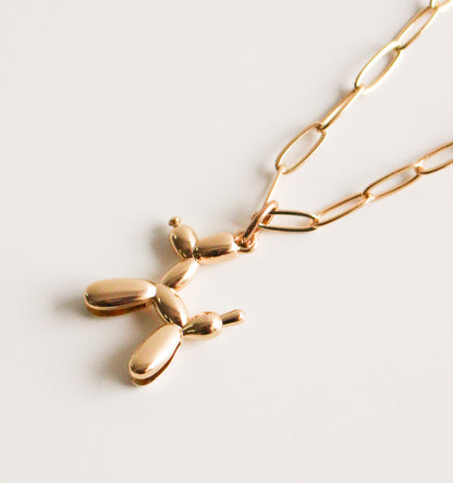 Gold Chain Necklace | Balloon Dog Charm