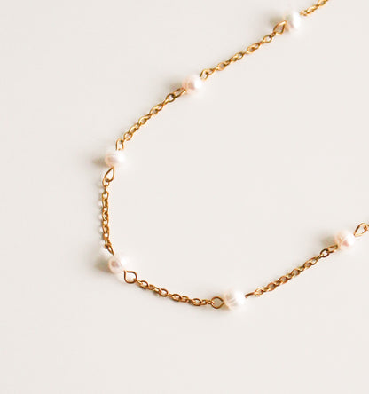 18k Gold Plated Classic Pearl Necklace