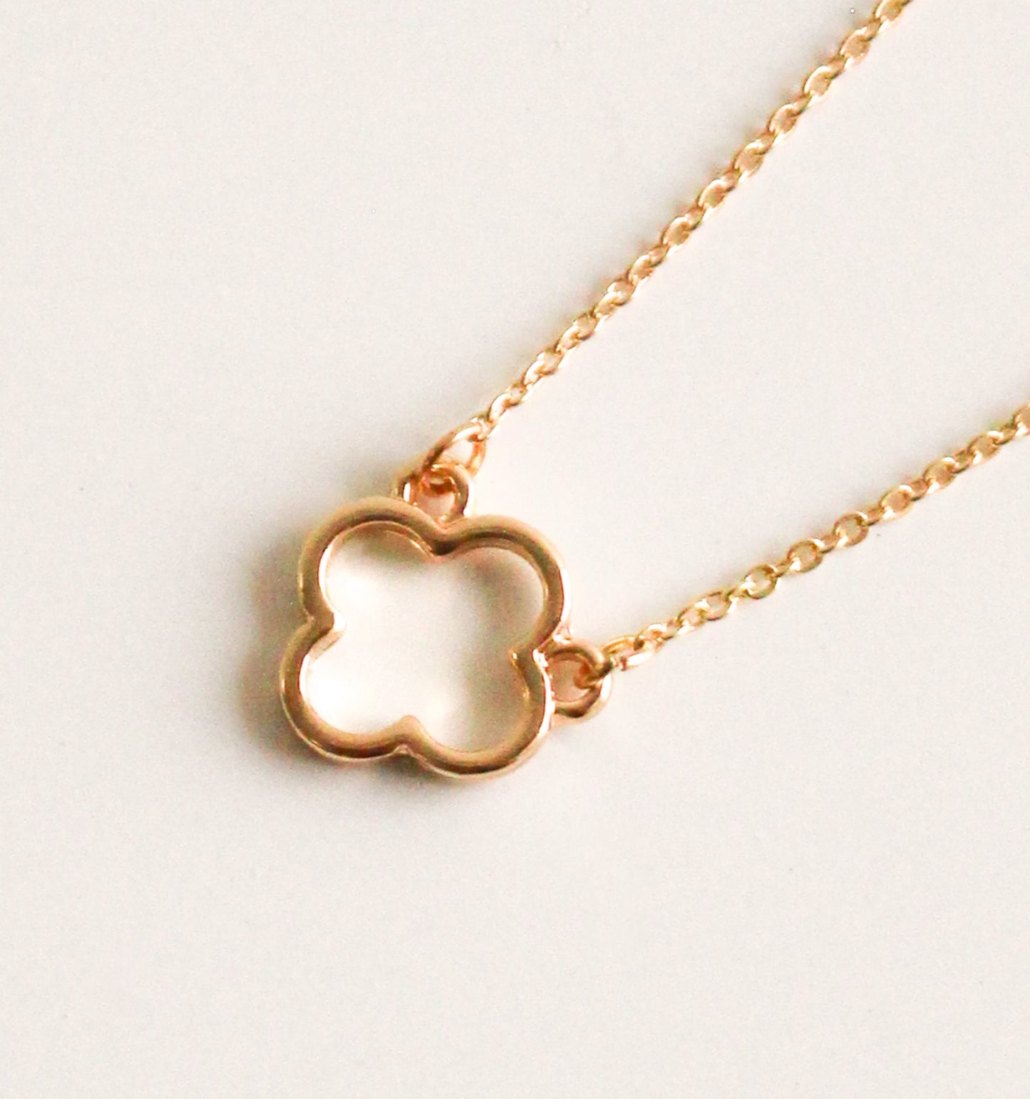Minimalist Gold Clover Necklace | Lightweight Layering Jewelry