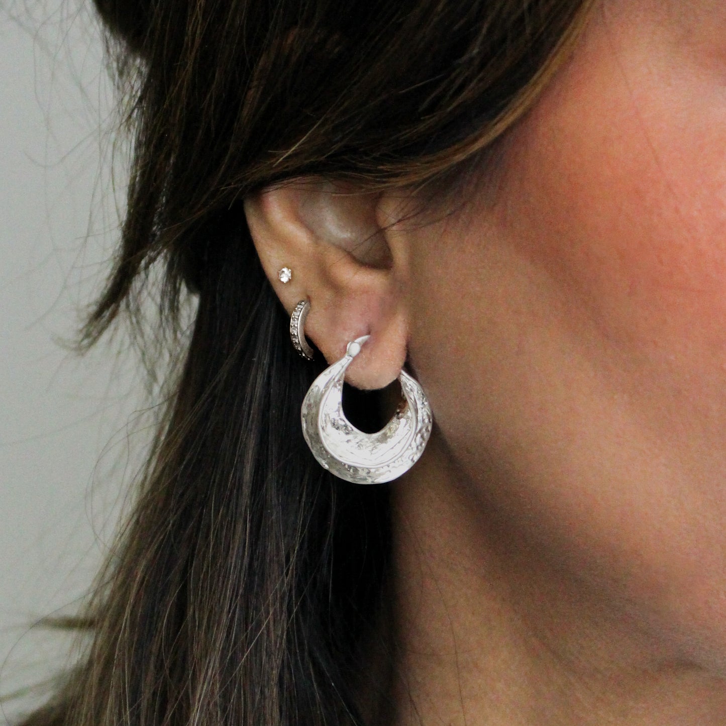 Hoop Earrings | Antiqued Silver