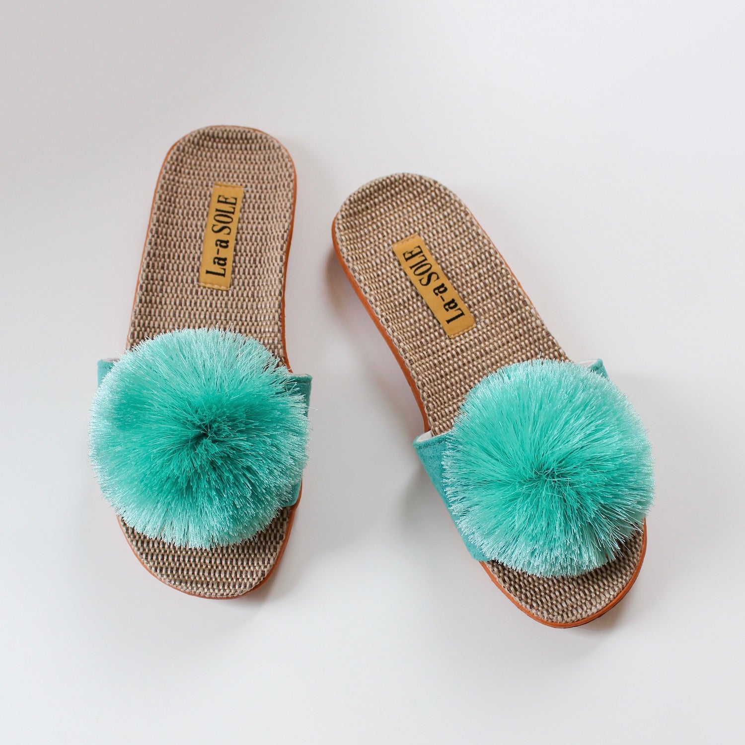 La-a Sole Pom Pom Slides In Red – MeLinda's Fine Gifts