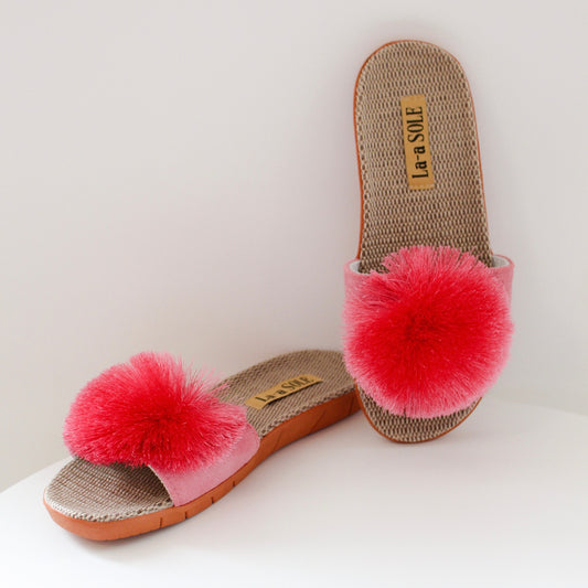 Pom Pom Slides | Fuchsia