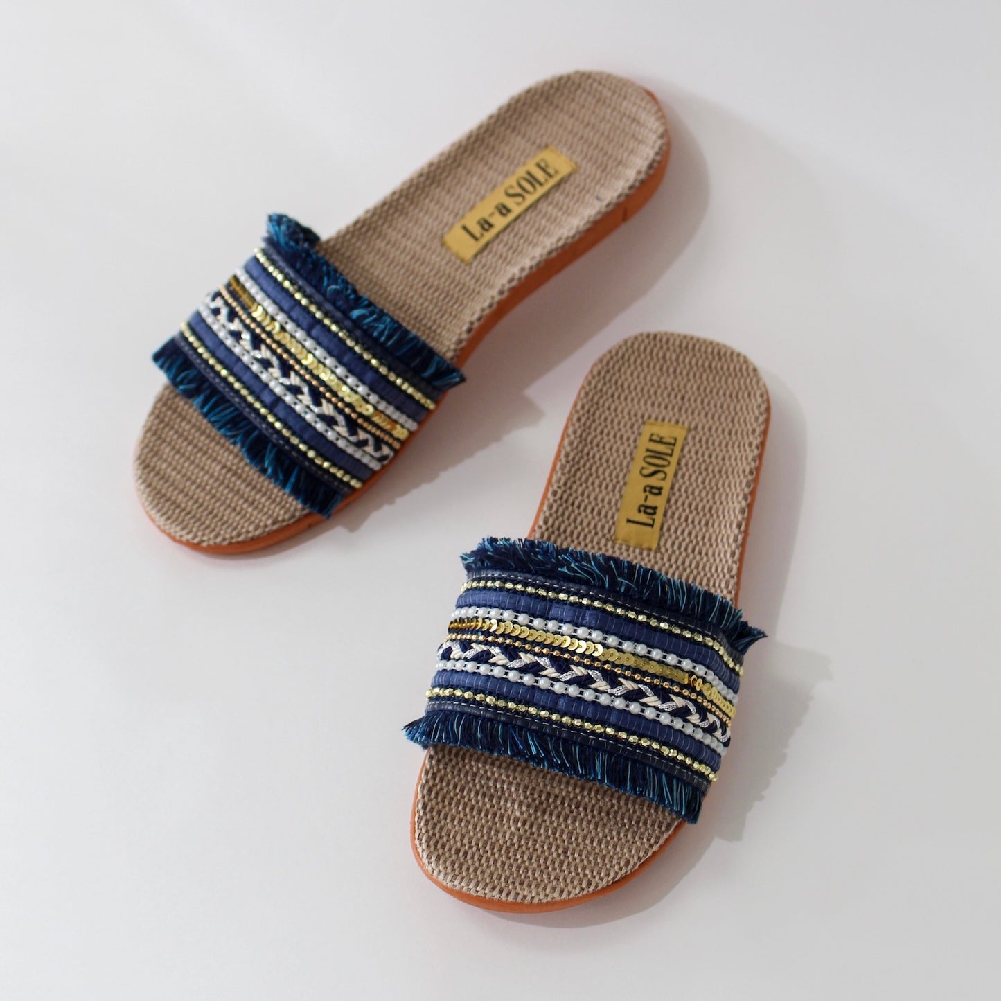 Boho Slides | Navy