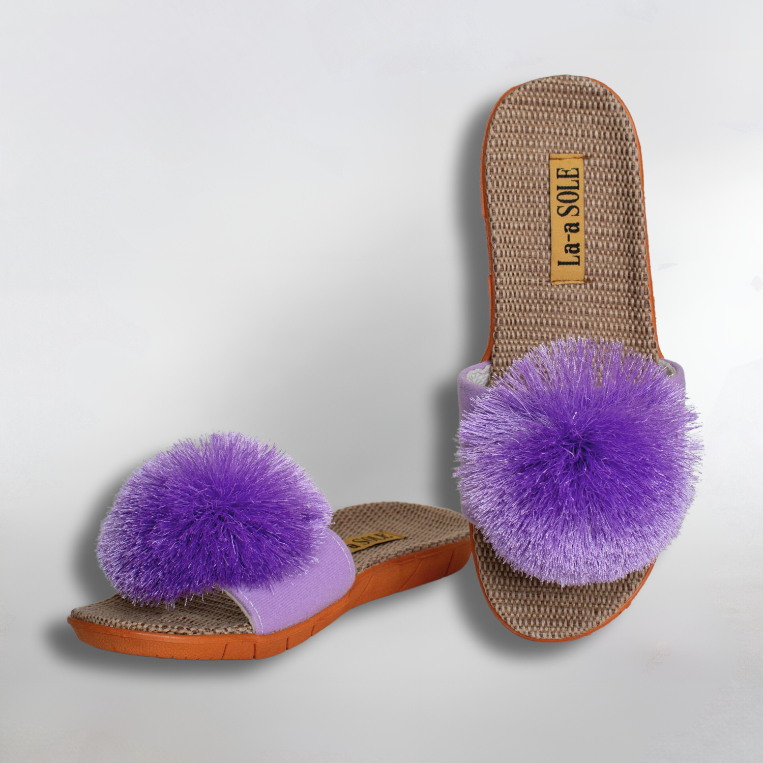 Pom Pom Slides Lilac La a SOLE