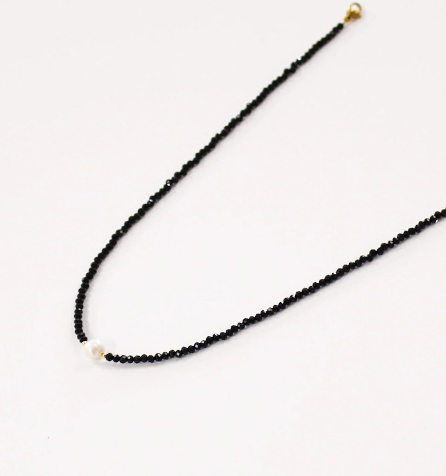 Freshwater Pearl Black Beaded | Short Necklace
